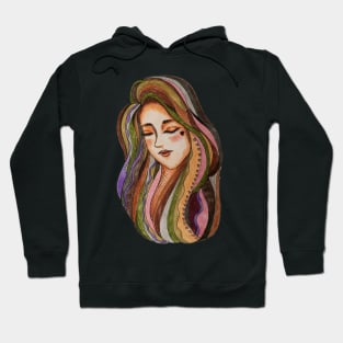 Female Portrait illustration by Pencil color Hoodie